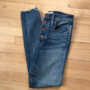 Madewell high waisted ankle length skinny jeans